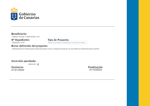 Subvención Gobierno de Canarias